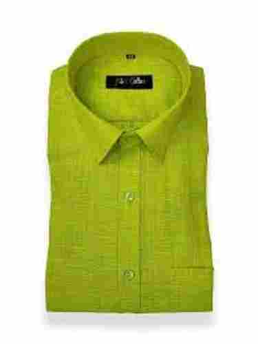 Green Mens Stylish Collar Nylon Shirt For Formal Wear