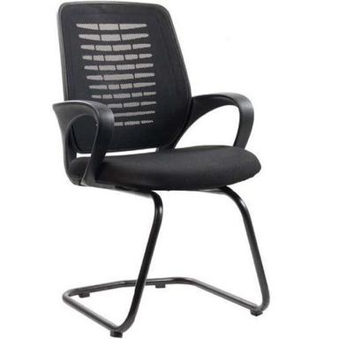 Handmade Comfortable And Ergonomically Designed High Black Fixed Arm Fancy Visitor Chair