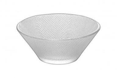 White Stylish Round Plain Light Weight Strong Impact Resistant Borosilicate Glass Bowl 