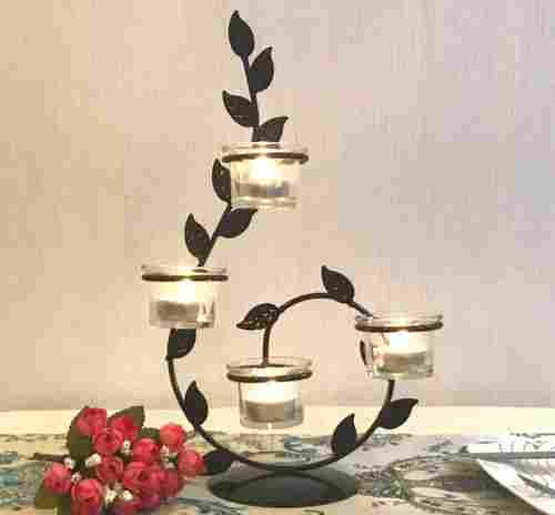 Candle Holder with Four Glass and Candles