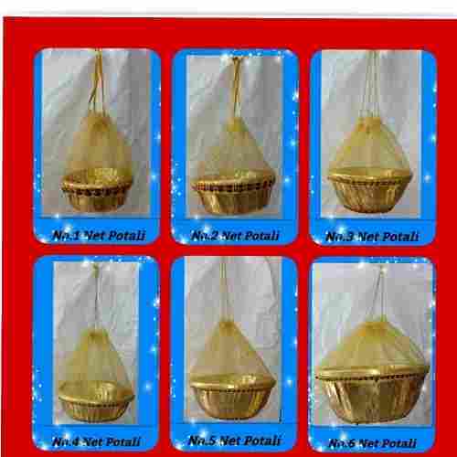 Highly Durable Beautifully Designed Long Lasting And Strong Golden Net Potli