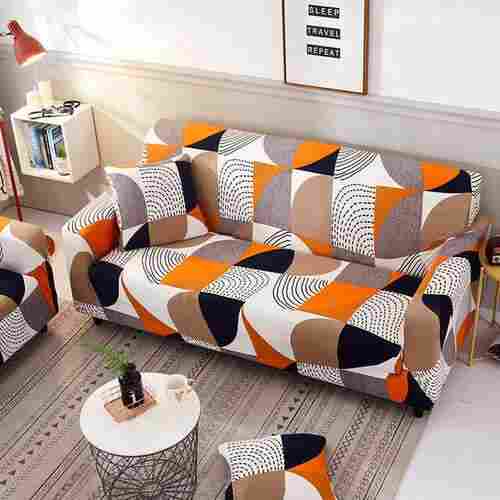 Bright Color Printed Sofa And Cushion Cover Set