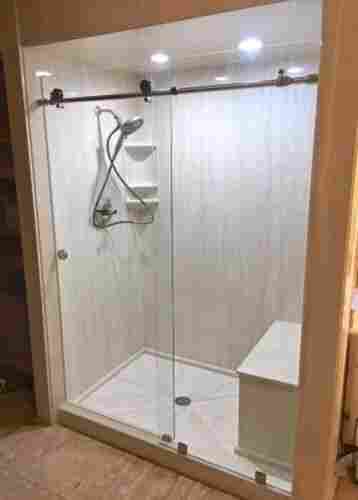 Easy To Locate Fully Finished Glass Covered Trackless Sliding Glass Shower Enclosure