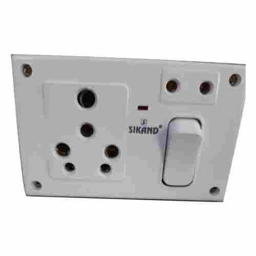 Plastic Multiple Functions Rectangular White Switch Socket Combined Board, 16 A