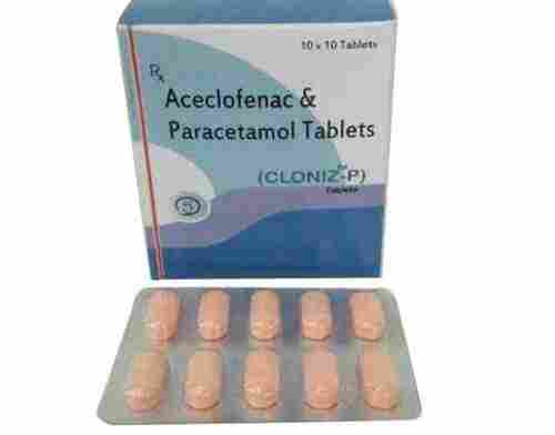 Acelofenac And Paracetamol Tablet, 10 X 10 Tablet Pack 