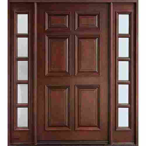 Strong Rustic And Crystalline Finishes Brown Pine Wood Exterior Doors