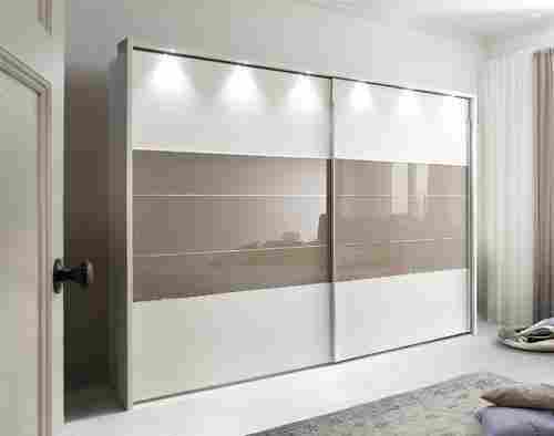 Termite Resistance Long Durable Stylish White Solid Wooden Sliding Wardrobe