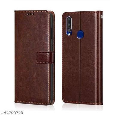 Mobile Flip Cover Protecting Silicone Brown Back Case With Holder