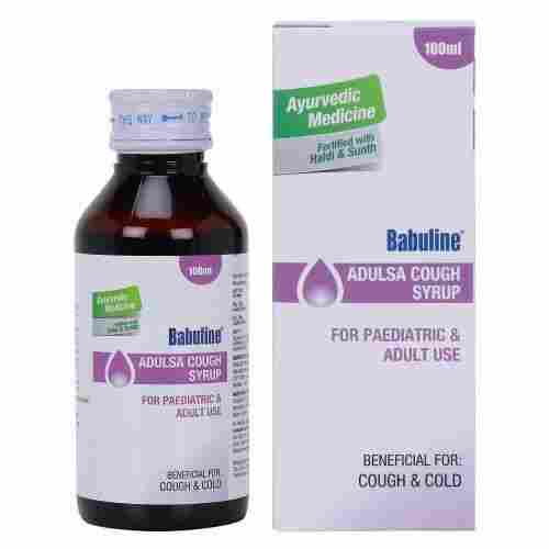 Babuline Ayurvedic Adulsa Cough Syrup For Cold & Wet Dry Cough With Adulsa Haldi Sunth Turmeric Dry Ginger