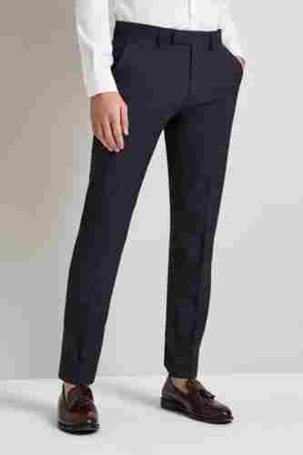 Plain Black Ankle Length Slim Fit Breathable And Comfortable Men Formal Pants