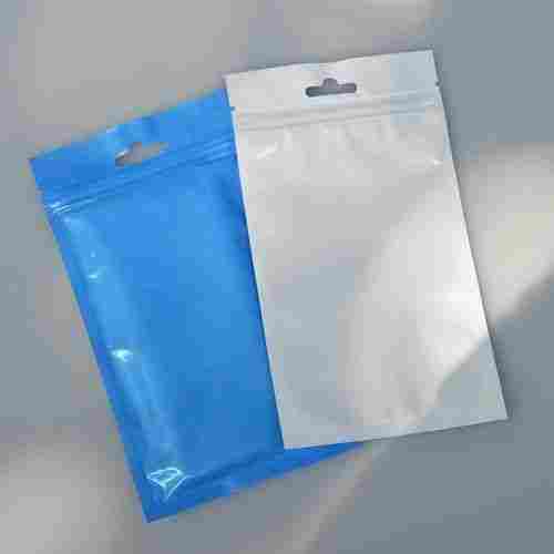 Easy To Use Long Durable Easy To Store White And Blue Plastic Packaging Pouch