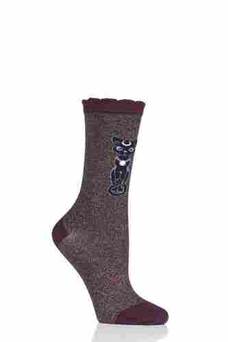 Dark Brown Printed Comfortable Cotton Socks