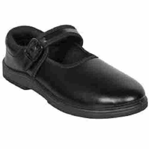 Girl Leather Comfortable And Lightweight Slip Resistance Black Buckle School Shoes