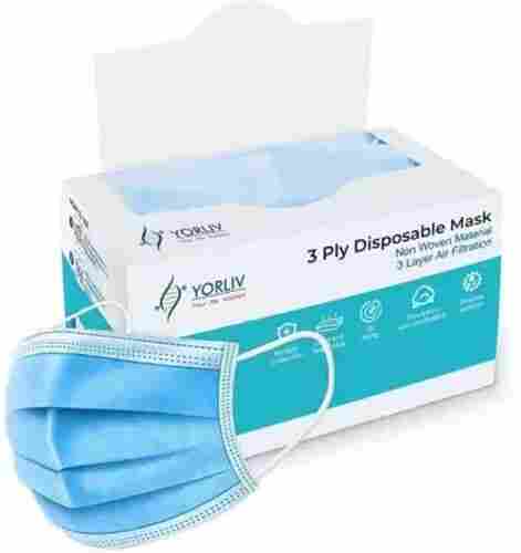 Breathable 3 Ply Layer Disposable Surgical Face Mask Nose Pin, 100 Pcs.