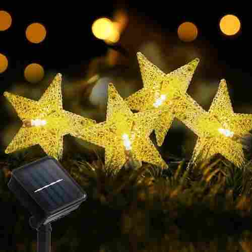 Golden 100m Led Crystal Star Shape Decorative Solar Light