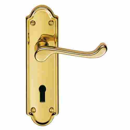 Golden Brass Door Handle Lock For Security