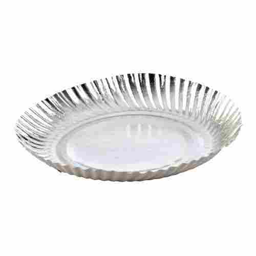 Biodegradable Round Shaped Silver Coated Paper Disposable Plate 4.5 Inch 100PCS