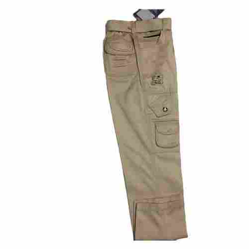 Plain Brown Cotton Pants For Ladies