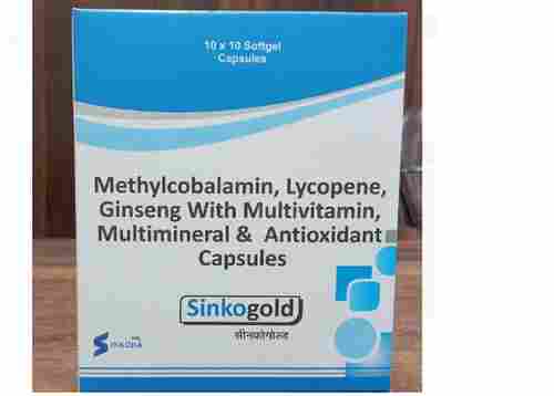Methylcobalamin Lycopene Ginseng With Multivitamin Multimineral Andantioxidant Capsules Pack Of 10x10 Capsule 