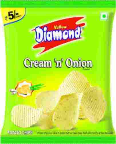 Yellow Diamond Chips, Cream And Onion Flavour, 15g Packaging Size