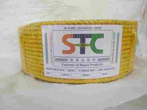 PVC Solid Yellow Color Long Lasting Durable Light Weight Plastic Ropes For Home Use