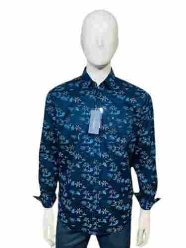 Men'S Trendy Premium Grade Gives Classy Look Fancy Stylish Blue Printed Shirt 