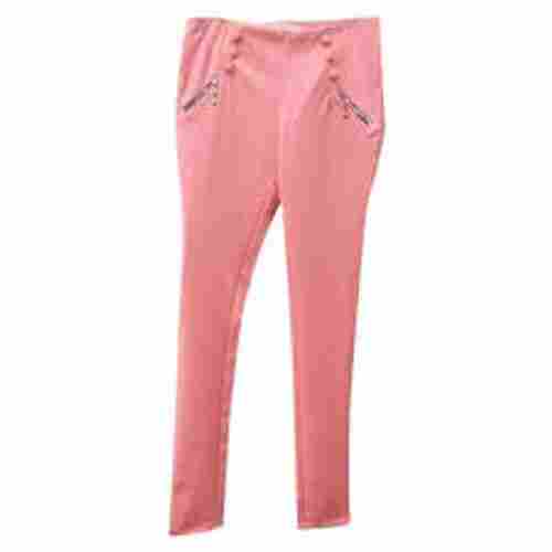 Stylish Look Soft Polyester Elastane Fabric Mystic Pink Women Ankle Jeggings