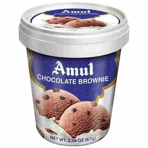 Real Food Ingredients Fresh Pure Milk Amul Chocolate Brownie Ice Cream 125 Ml 