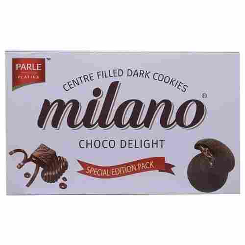 Tasty And Delicious Parle Platina Centre Filled Choco Delight Milano Dark Cookies