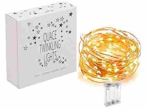 Quace Copper String Led Light 8mm 100 Led Battery Powered Wire Decorative Fairy Lights