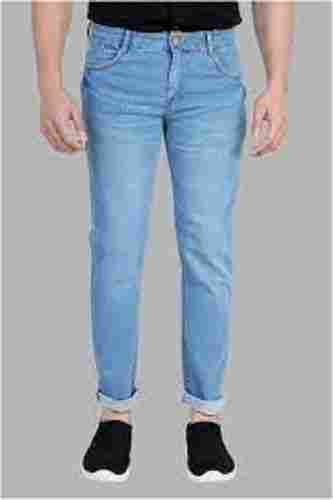 Men Slim Fit Comfortable And Stretchable Fancy Light Blue Denim Jeans 