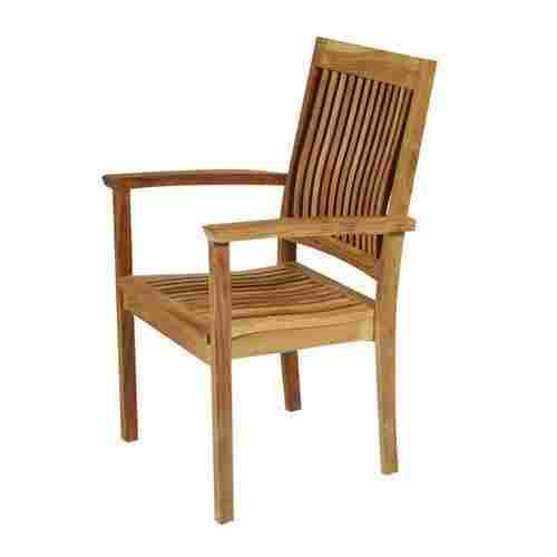 Simple Sleek Solid Termite Resistance Long Durable Strong Brown Wooden Chair 