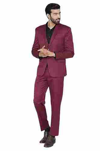 Comfortable And Breathable Stylish Maroon Shade Men Suit For Party Wear