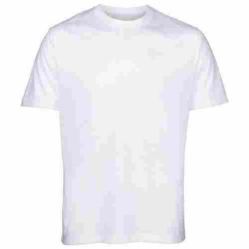 Plain White Half Sleeve Round Neck Casual Wear Cotton T Shirt For Men