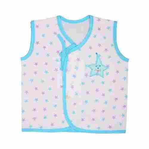 Casual Wear Printed Sleeve White And Blue Cotton Baby T Shirt 