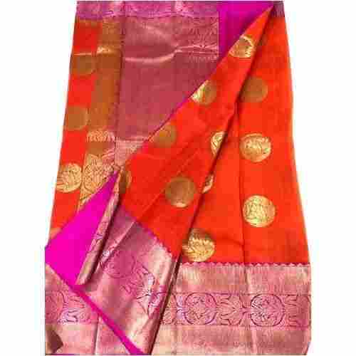 Multi Color Printed Traditional Wear Embroidered Pattern Bandhani Silk Saree 