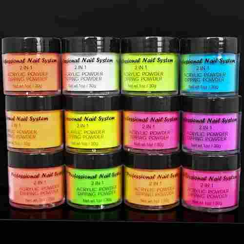 Acrylic Nail Powder Pure Colors Dipping Powder For Nail Extension Set Of 12 Colors