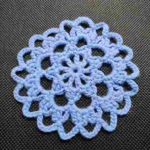 Blue Cotton Embroidery Fabric Flowers Design Appliques for Scarf