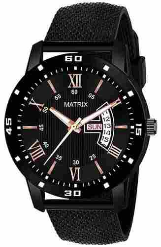 Men Waterproof Silicone Chronograph Date Display Round Quartz Analog Wrist Watch