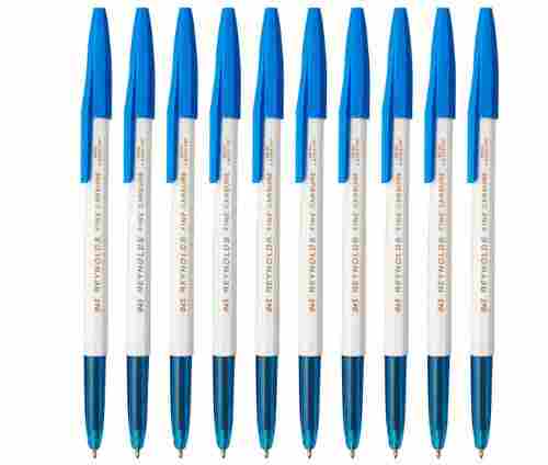 13 Cm Size Type Of Packet White And Blue Colour Reynolds Ball Pens 