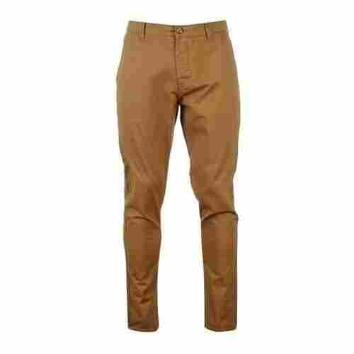Comfortable And Breathable Plain Brown Polyester Slim Fit Men Pant 