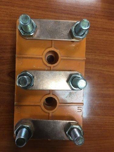 Rectangle Shape Silver And Brown Three Phase Motor Terminal Block For Industrial Application: Electrical