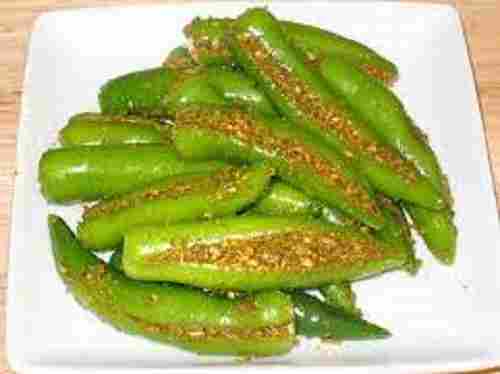 Spicy And Fresh Green Chilli Pickles