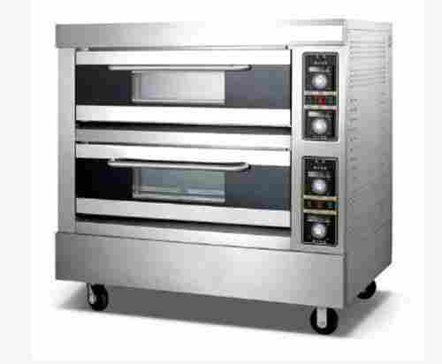 100 Kg Capacity Stainless Steel Semi Automatic Mini Double Deck Gas Oven