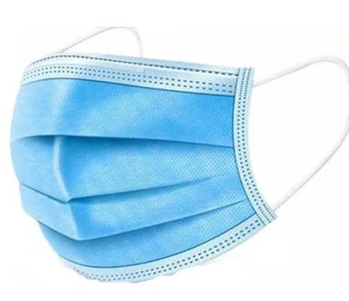 Plain Light Blue Non Woven Material 3 Ply Disposable Face Mask For Anti Pollution