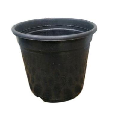 Black Lightweight And Durable Recyclable Round Plastic Pot
