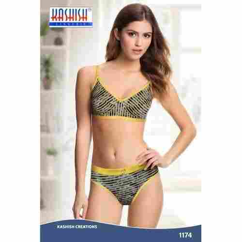 1174 Printed Bra Panty Set With Hosiery Cotton Fabrics And Sizes Available 30, 32, 34, 36, 38, 40