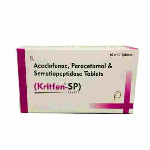 Aceclofenac Paracetamol & Serratiopeptidase Tablet, 10x10 Tablets