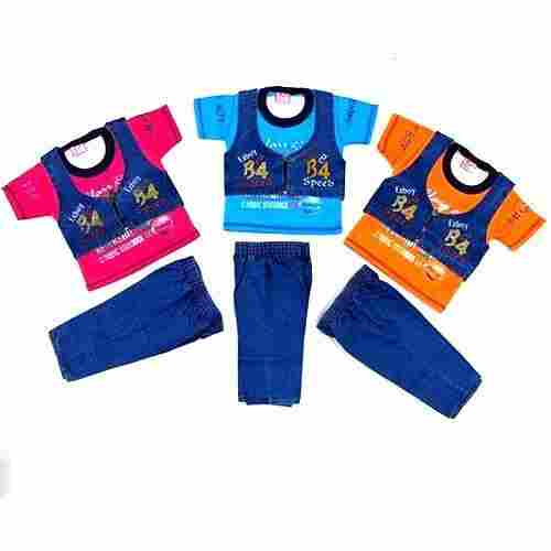Soft Printed Fabric With Denim Pant Kids Baba Suit, Size 0-20, Packaging : Poly Packets