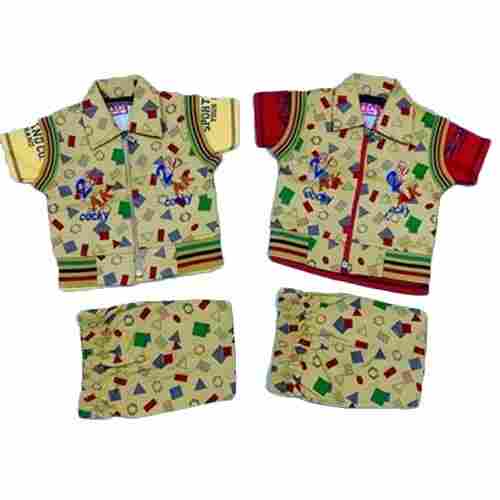 Hosiery Cotton Fabric, Half Sleeves, Jacket, Shirt and Pant Set Kids Baba Suit, Size 0-20